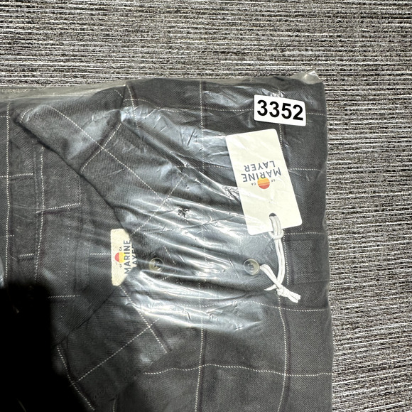 Marine Layer Flannel Button Up Shirt Men's 2XL Gray Windowpane Plaid Balboa - Picture 14 of 14